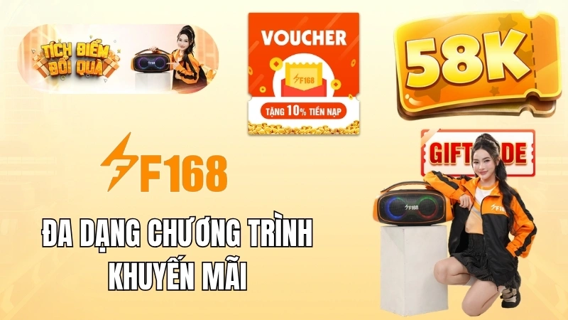 Khuyến mãi F168 mới nhất với thưởng đăng ký nạp đầu và ưu đãi hằng ngày
